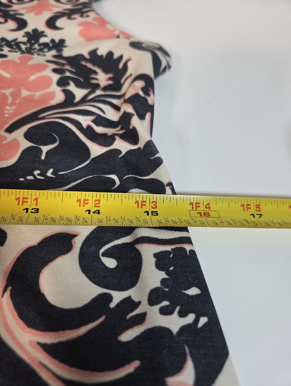 Haystacks Navy White Pink Damask Print Lettuce Hem Tank Dress Sz Medium Michigan - Picture 13 of 15